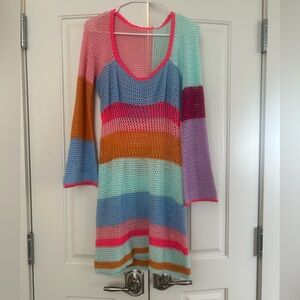 Colorful, knitted cover-up